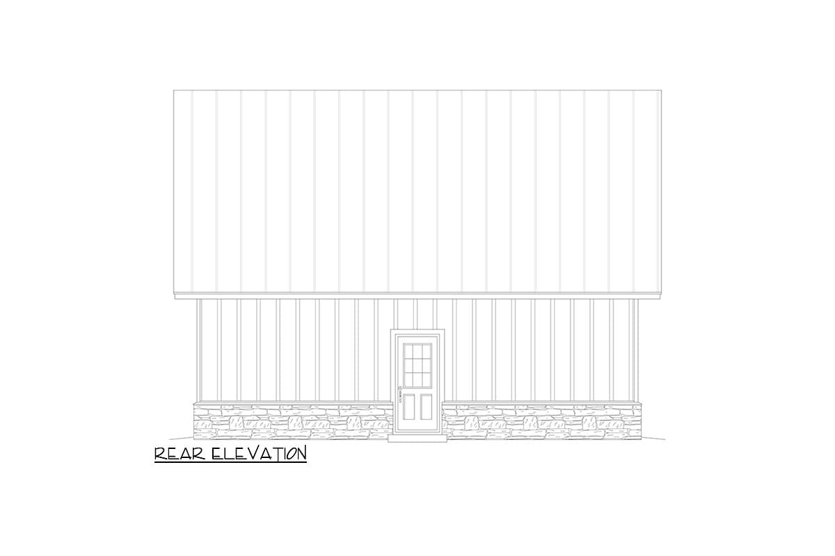 Plan 680344VR: 2-Car Modern Farmhouse Garage with Flex Space Above - Image #4 - Country, Modern Farmhouse