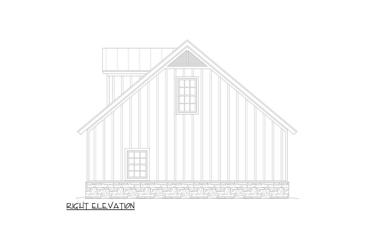 Plan 680344VR: 2-Car Modern Farmhouse Garage with Flex Space Above - Image #5 - Country, Modern Farmhouse