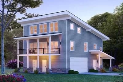 Three-Story Mountain Plan with 3rd Floor Rec Room and Office - 2663 Sq Ft