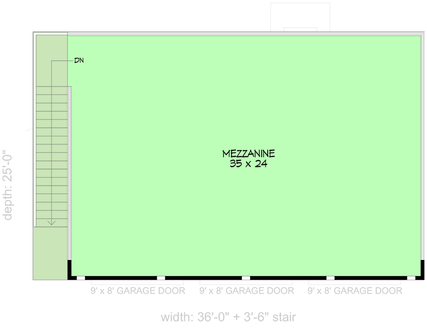 Plan 680349VR: Modern 3-Car Garage with Rooftop Deck - Floor Plan - 2nd Floor
