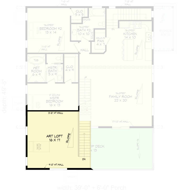 Plan 680350VR: 4-Bed Contemporary Home Plan Rooftop Deck and Loft - Floor Plan - 3rd Floor - Contemporary, Modern