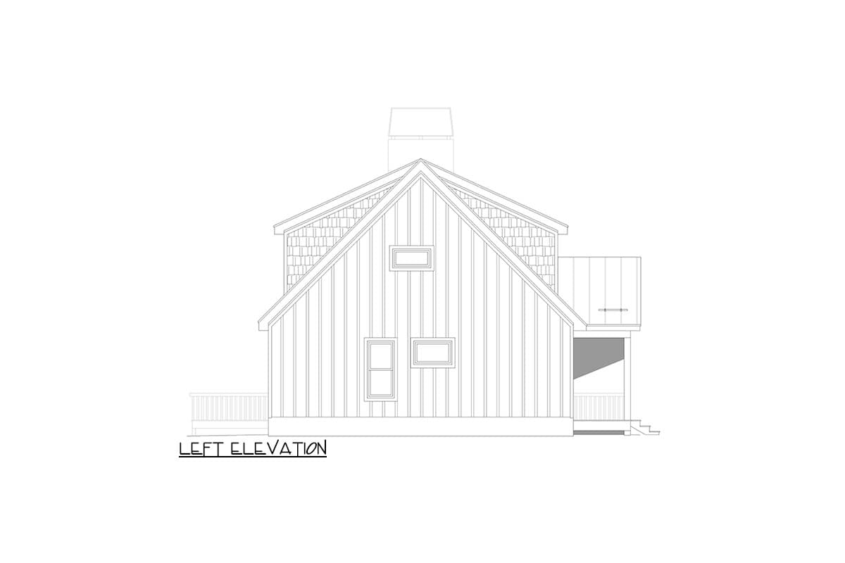 Plan 680355VR: Two-Story Lake House Plan with Wrap Around Porch - 1784 Sq Ft - Image #4 - Cabin, Country
