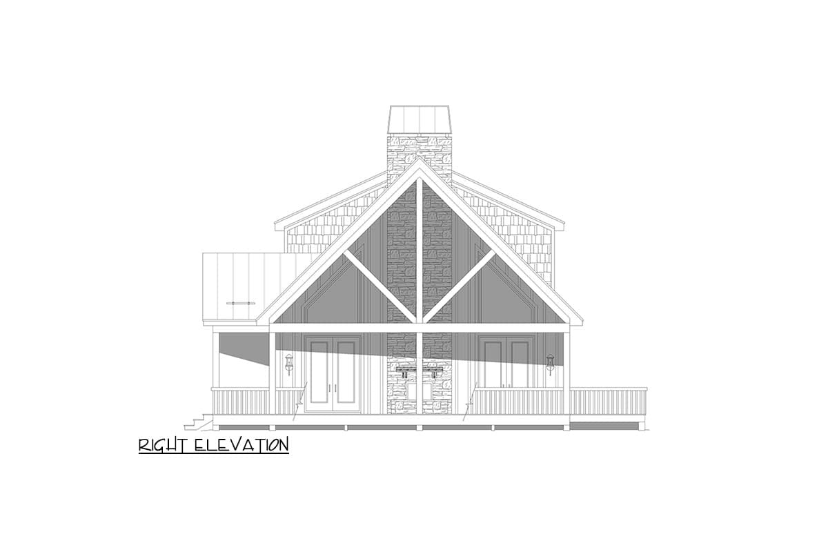 Plan 680355VR: Two-Story Lake House Plan with Wrap Around Porch - 1784 Sq Ft - Image #6 - Cabin, Country