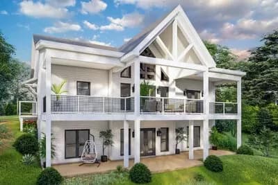 3-Bed Coastal Craftsman with Vaulted Great Room and Stacked Porches - 2924 Sq Ft