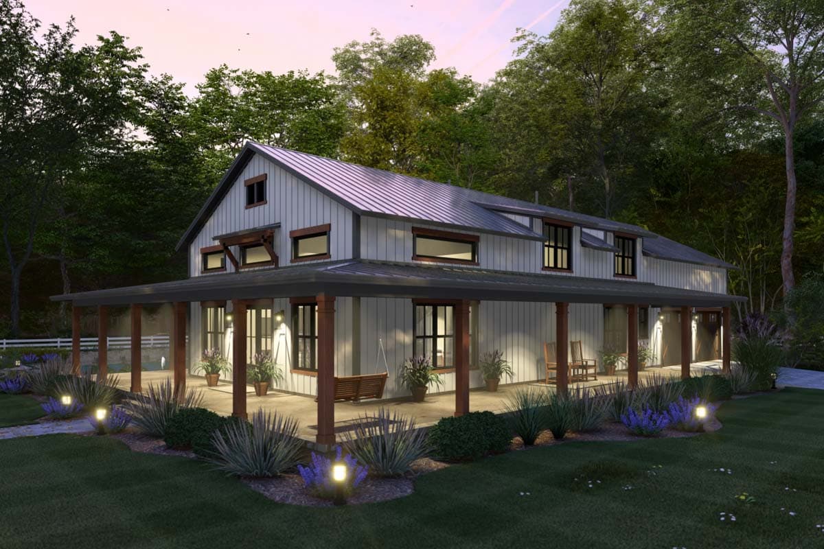 Plan 16930WG: 3-Bed Barndominium-Style Modern Farmhouse with Vaulted Great Room - 2,218 Sq Ft - Image #7 - Barndominium, Country, Modern Farmhouse, New American, Rustic