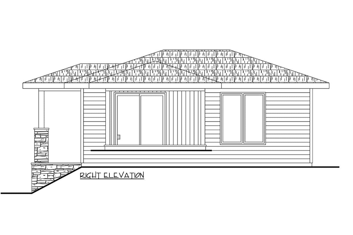 Plan 72414DA: 1-Bed ADU Modern Cottage with Vaulted Great Room - 560 Sq Ft - Image #9 - Cottage, Modern, Vacation