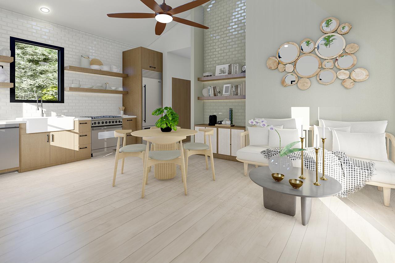 Plan 72414DA: 1-Bed ADU Modern Cottage with Vaulted Great Room - 560 Sq Ft - Image #7 - Cottage, Modern, Vacation