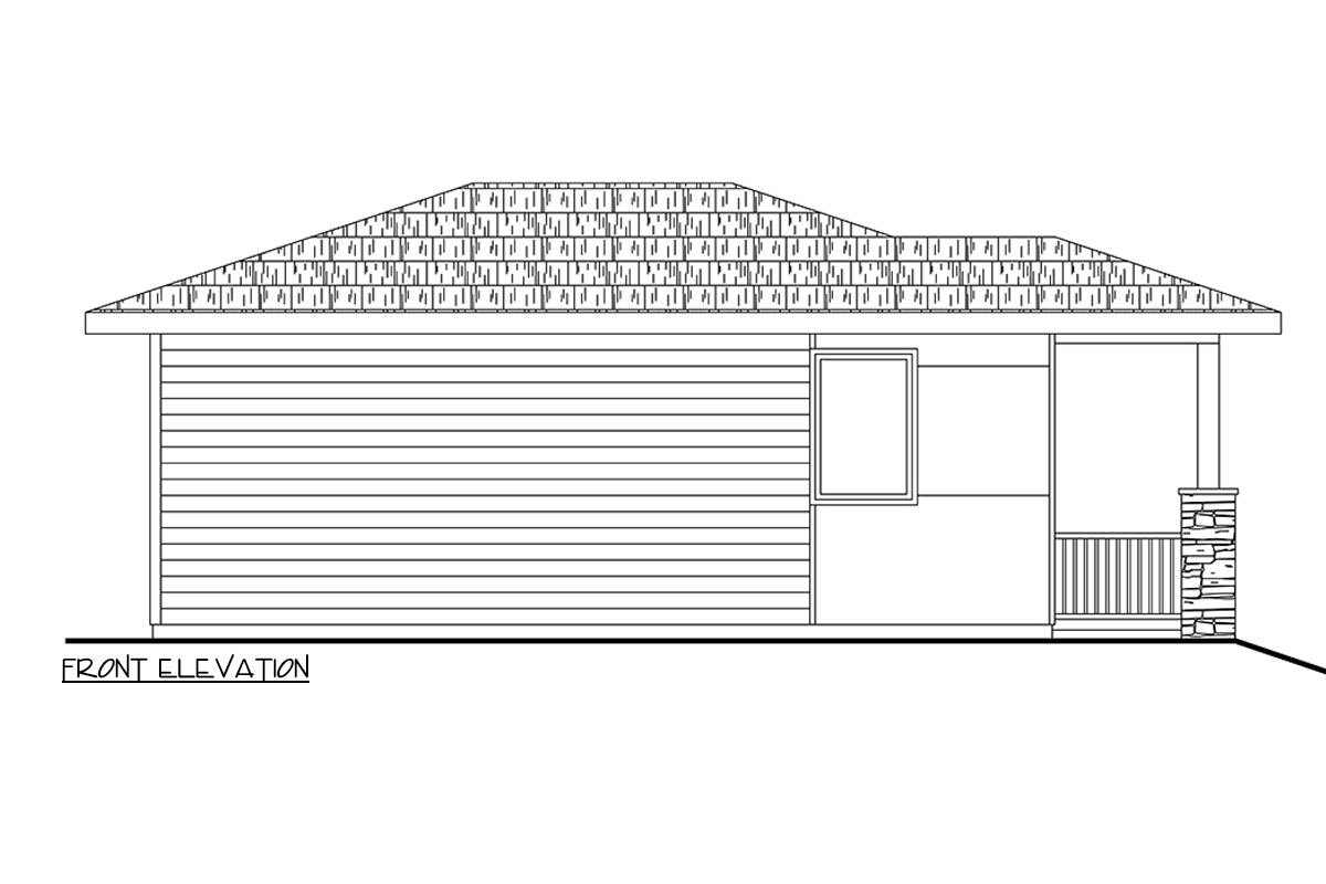 Plan 72414DA: 1-Bed ADU Modern Cottage with Vaulted Great Room - 560 Sq Ft - Image #8 - Cottage, Modern, Vacation