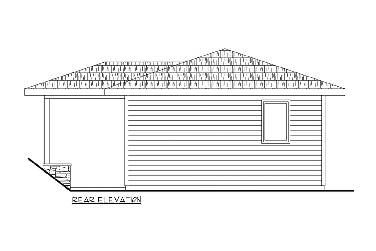 Plan 72414DA: 1-Bed ADU Modern Cottage with Vaulted Great Room - 560 Sq Ft - Image #10 - Cottage, Modern, Vacation