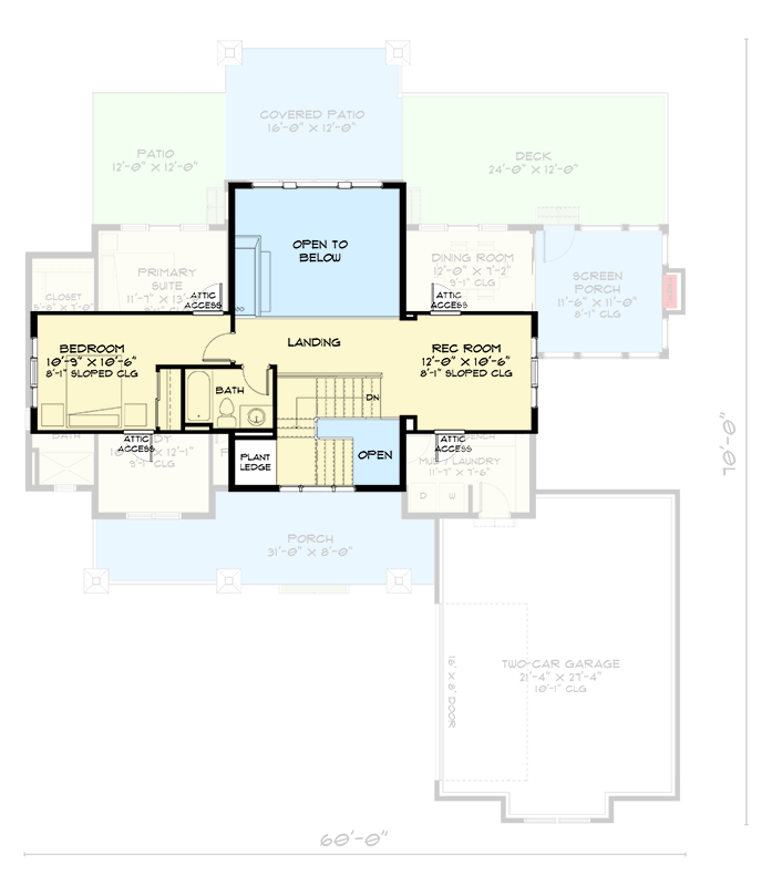 Plan 520000RKY: 1700 Square Foot Modern Cabin with Oversized 2-Car Garage - Floor Plan - 2nd Floor - Craftsman, Mountain