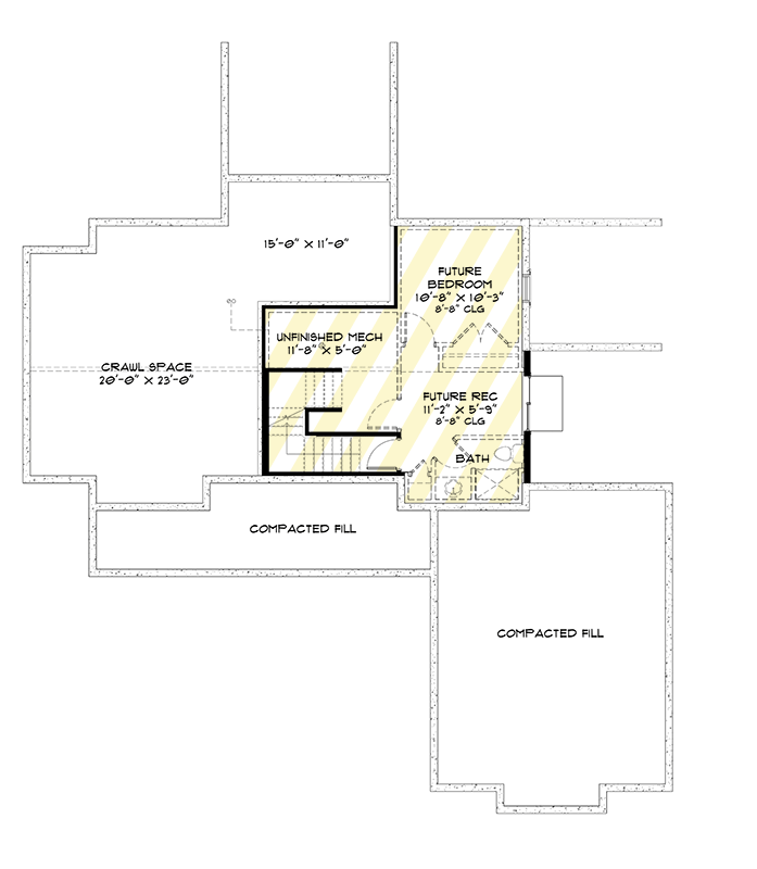 Plan 520000RKY: 1700 Square Foot Modern Cabin with Oversized 2-Car Garage - Floor Plan - Optionally Finished Lower Level - Craftsman, Mountain
