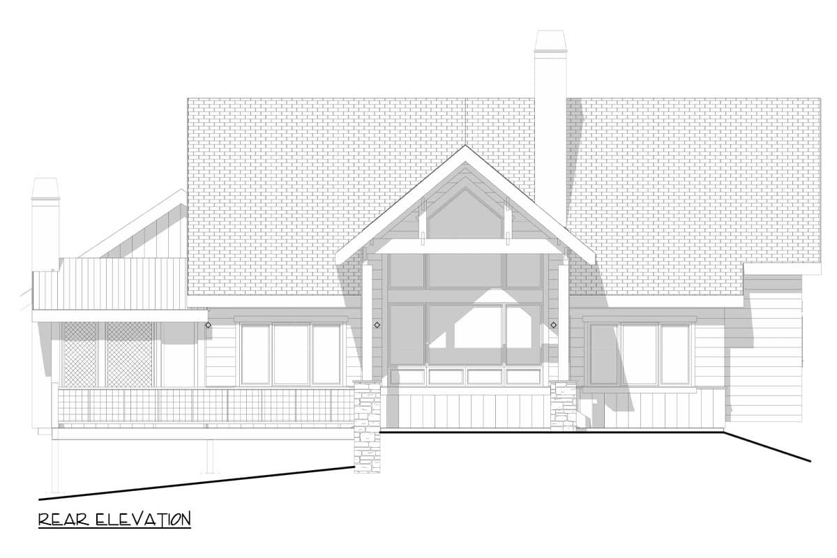 Plan 520000RKY: 1700 Square Foot Modern Cabin with Oversized 2-Car Garage - Image #4 - Craftsman, Mountain