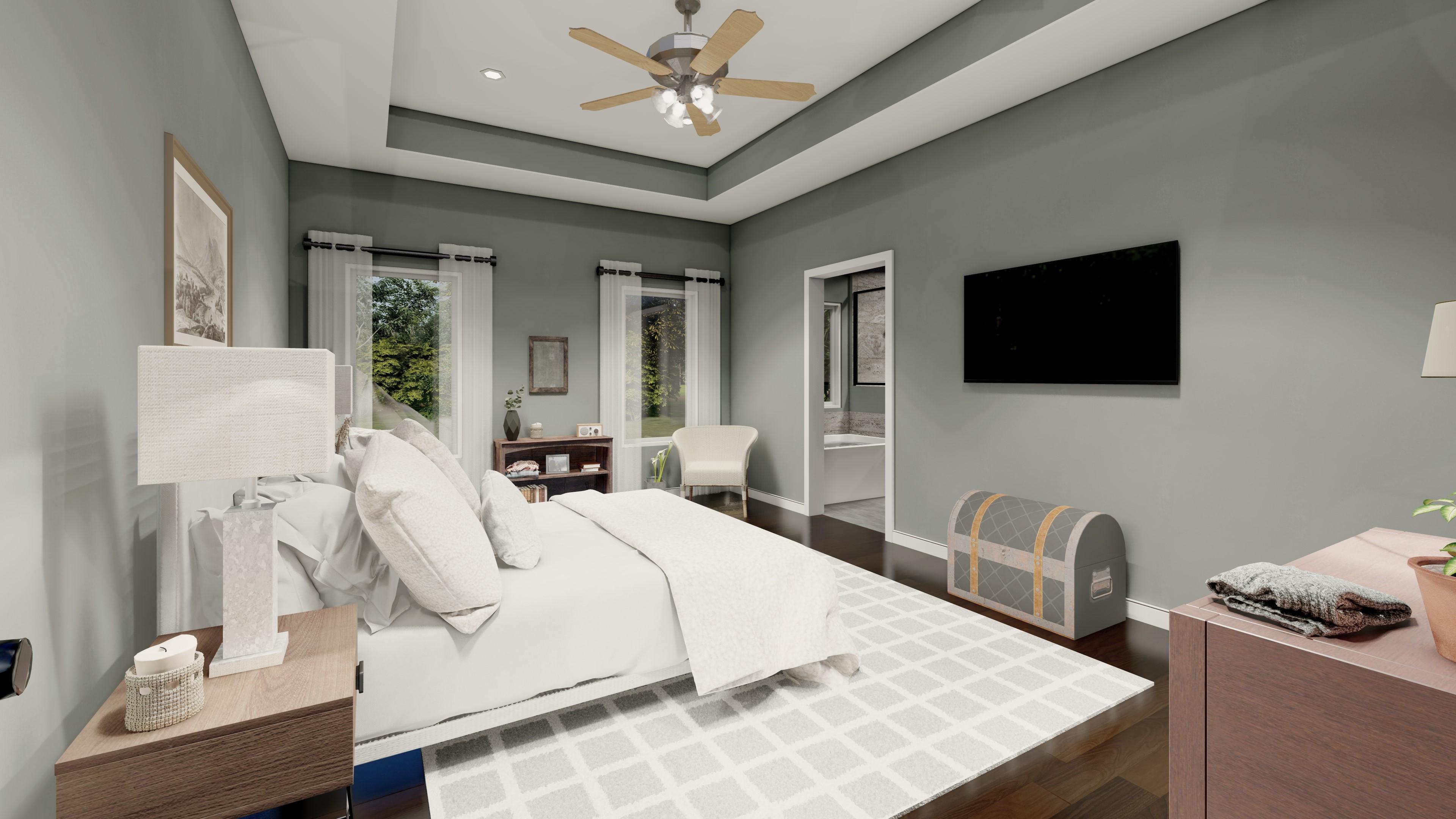 Plan 83664CRW: Three Dormers New American House Plan Under 1700 Sq Ft with Bonus Room - Image #8 - New American, Ranch