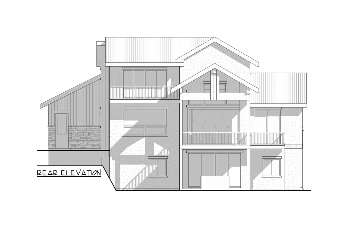 Plan 520002RKY: Modern Cabin with Soaring Vaulted Ceilings and Lower Level Expansion - 1990 Sq Ft - Image #4 - Cabin, Craftsman, Modern, Mountain, New American