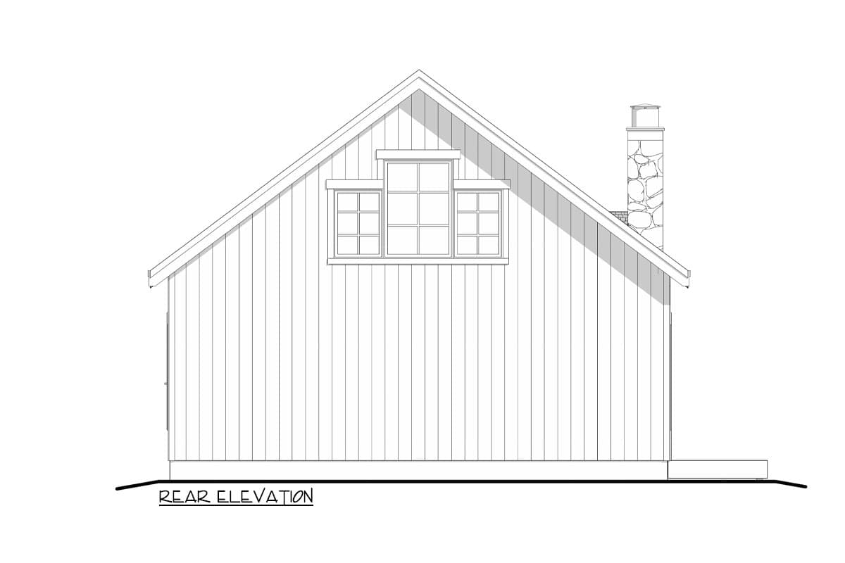 Plan 520004RKY: Two Bedroom ADU House Plan with Vaulted Ceiling and Lots of Light - 753 Sq Ft - Image #4 - Cottage, Country, Traditional, Vacation