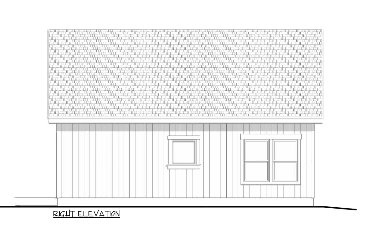 Plan 520004RKY: Two Bedroom ADU House Plan with Vaulted Ceiling and Lots of Light - 753 Sq Ft - Image #5 - Cottage, Country, Traditional, Vacation