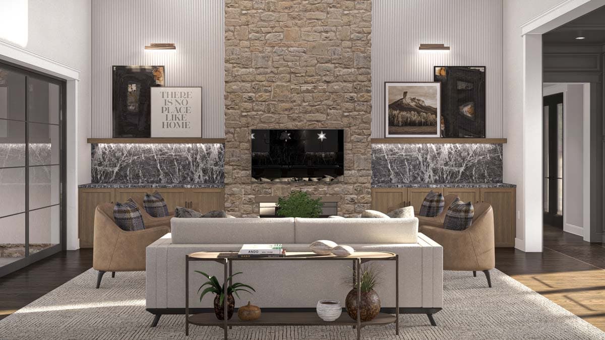 Plan 623371DJ: 5-Bed Modern European Home Plan with Two Story Great Room and Family Room - 4650 Sq Ft - Image #7 - Contemporary, European, French Country, New American, Transitional