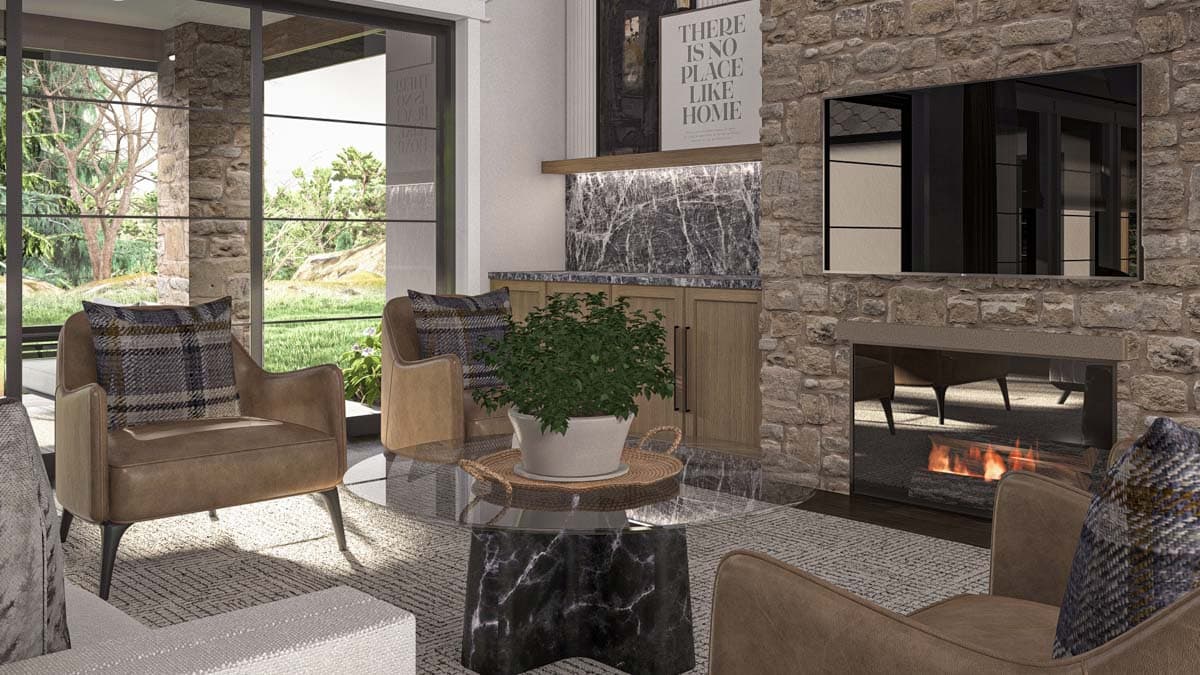 Plan 623371DJ: 5-Bed Modern European Home Plan with Two Story Great Room and Family Room - 4650 Sq Ft - Image #8 - Contemporary, European, French Country, New American, Transitional