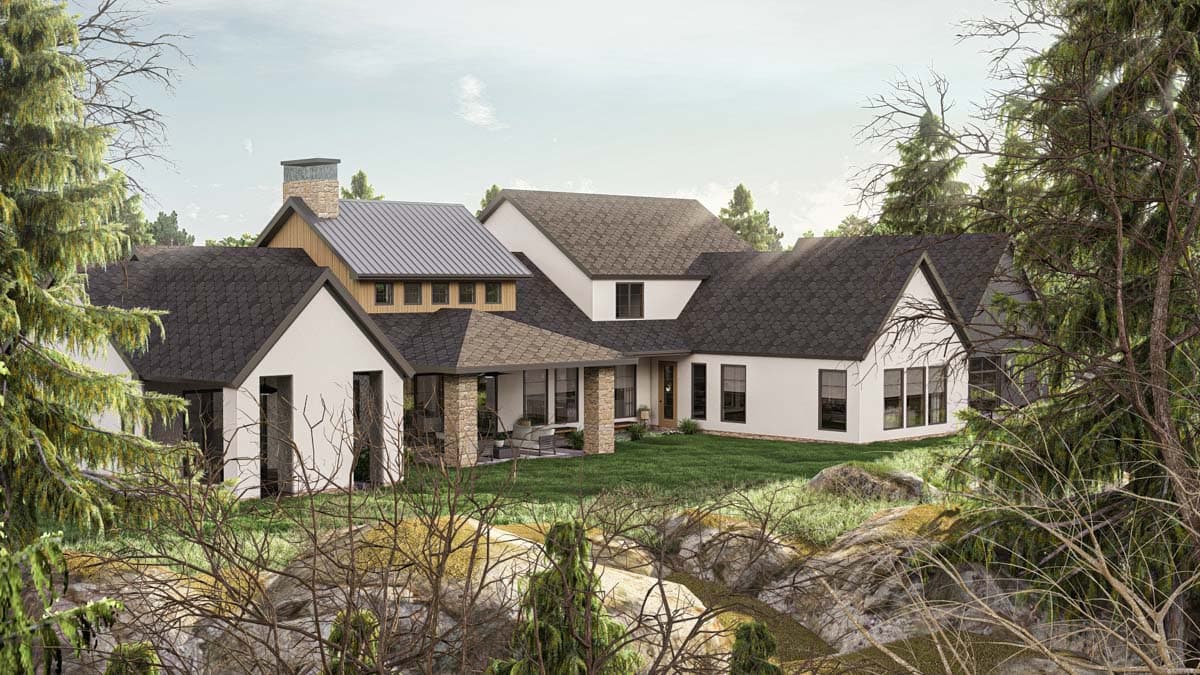 Plan 623371DJ: 5-Bed Modern European Home Plan with Two Story Great Room and Family Room - 4650 Sq Ft - Image #30 - Contemporary, European, French Country, New American, Transitional
