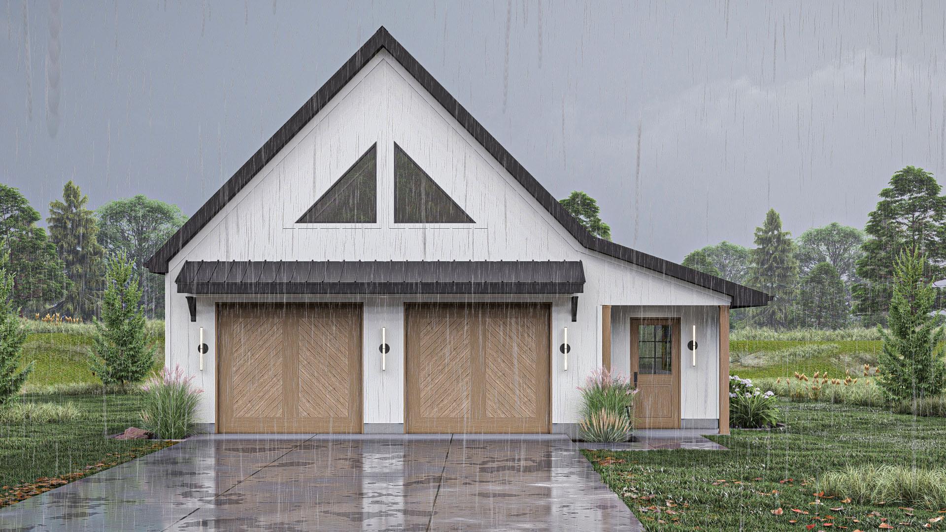 Plan 623372DJ: 2-Bay Garage Plan with Workshop - 1057 Sq Ft - Image #5 - Farmhouse