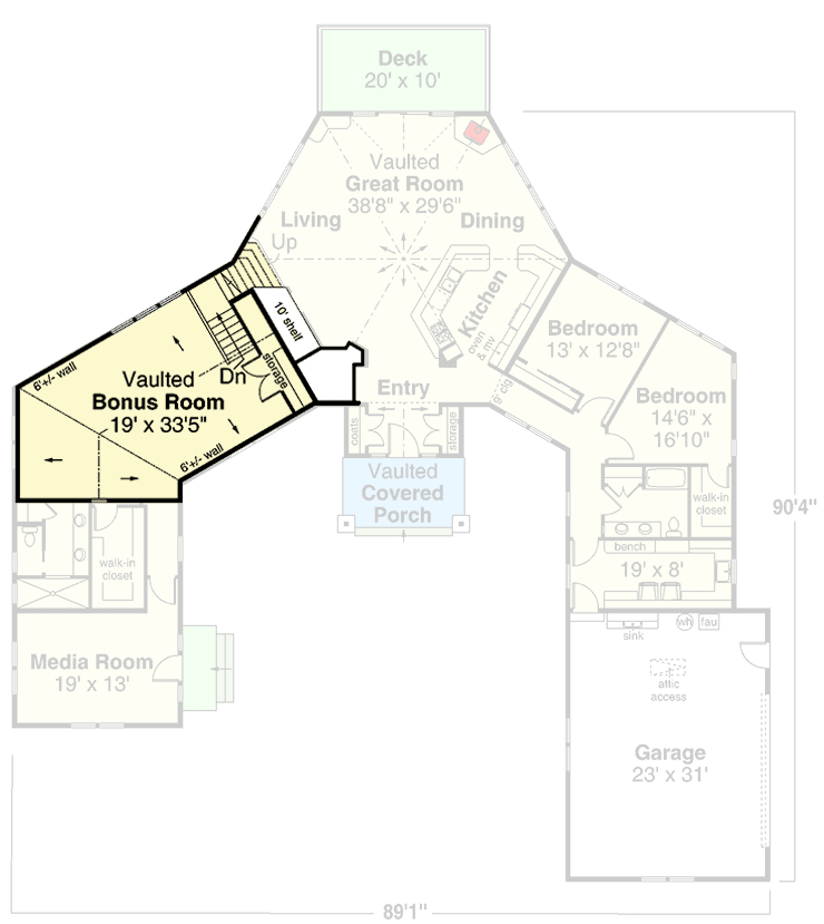Plan 72416DA: 3-Bed Home Plan with Media Room and Office - 3713 Sq Ft - Floor Plan - 2nd Floor - Craftsman, Northwest