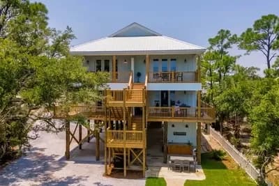 3-Story Quadplex Multi-Family Beach House Plan with Four 1-Bed Units