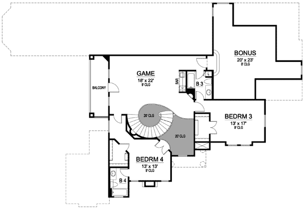 Plan 36319TX: Mediterranean Mansion - Floor Plan - 2nd Floor - European, Mediterranean