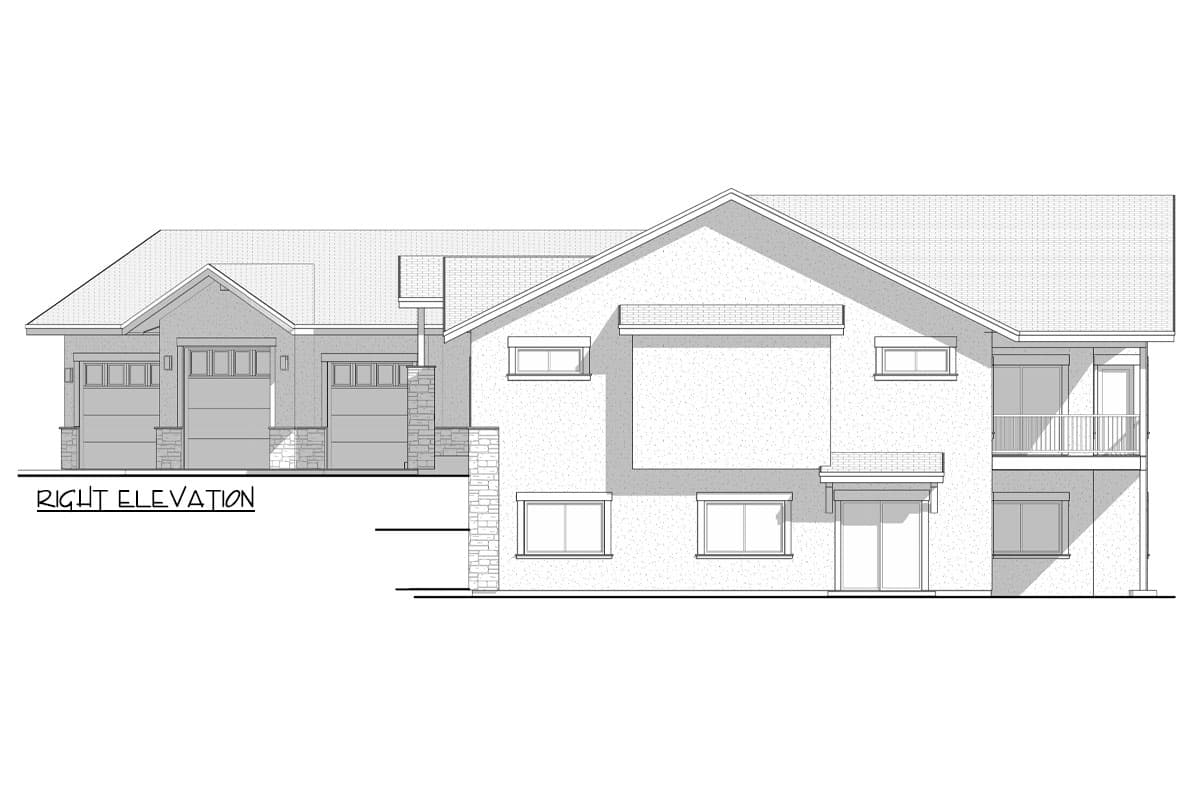 Plan 520008RKY: Modern-Style Lodge Home Plan with Angled 3-Car Garage - 2496 Sq Ft - Image #5 - Craftsman, Mountain