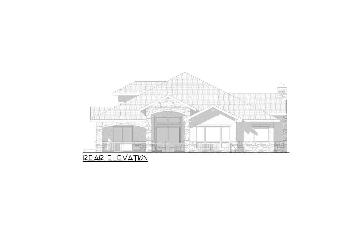 Plan 520009RKY: Transitional House Plan with Outdoor Living and 3-Car Garage - 3101 Sq FT - Image #4 - European, Transitional