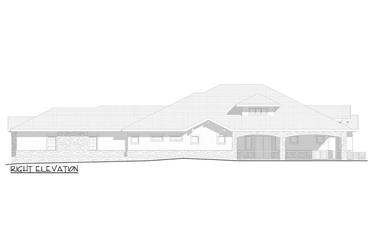 Plan 520009RKY: Transitional House Plan with Outdoor Living and 3-Car Garage - 3101 Sq FT - Image #5 - European, Transitional