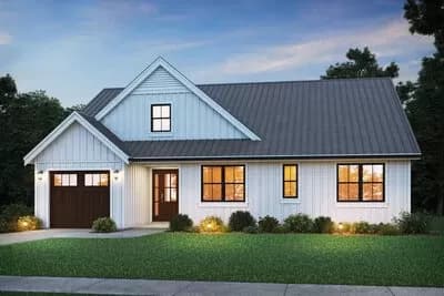 3-Bed Cottage Home Plan with Pocket Office and Outdoor Back Porch- 1,971 Sq Ft