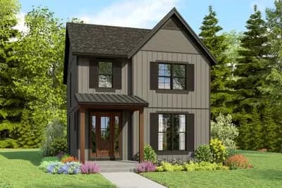 Two-Story Cottage Home Plan with Second Floor Master - 1658 Sq Ft