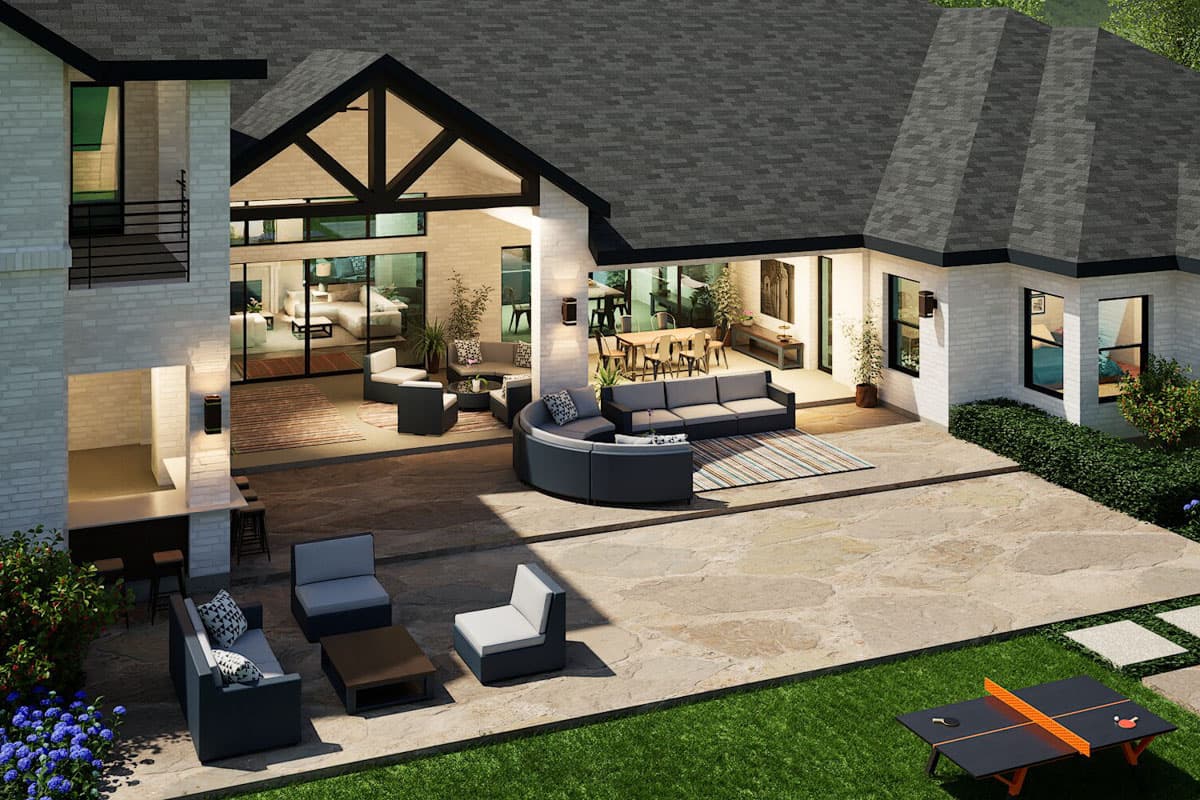 Plan 36703TX: Two-Story Contemporary Home Plan with Game Room and Loft - 4663 Sq Ft - Image #8 - Contemporary, Transitional