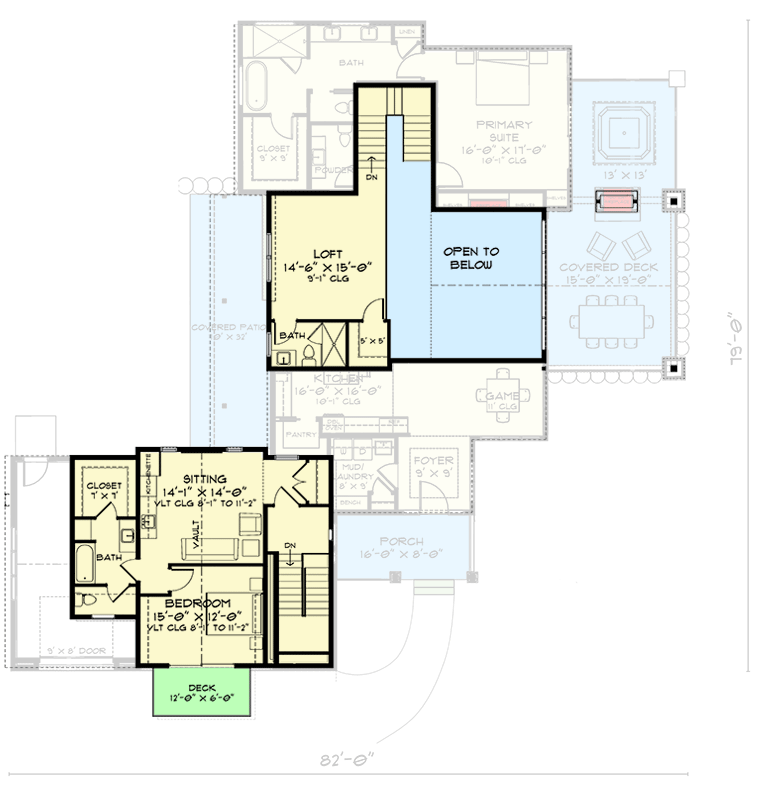 Plan 520011RKY: Ski-In / Ski-Out Mountain Lodge with Optional Finished Lower Level - 3068 - Floor Plan - 2nd Floor - Contemporary, Craftsman, Mountain