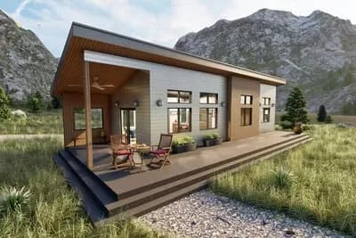 Contemporary Cabin with an Industrial Edge and Outdoor Living Space - 644 Sq Ft