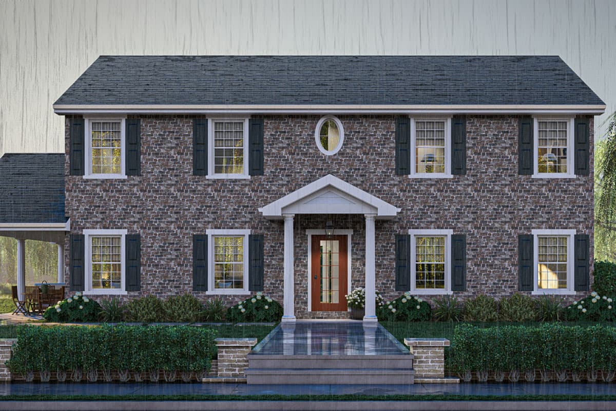 Plan 623374DJ: 2-Bed Colonial Style Home Plan with Two Story Great Room and Loft - 1695 Sq Ft - Image #7 - Colonial, Traditional