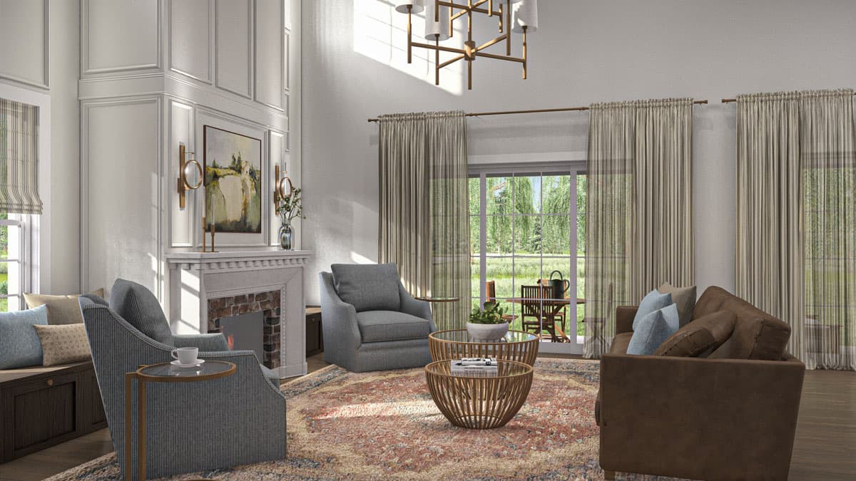 Plan 623374DJ: 2-Bed Colonial Style Home Plan with Two Story Great Room and Loft - 1695 Sq Ft - Image #11 - Colonial, Traditional