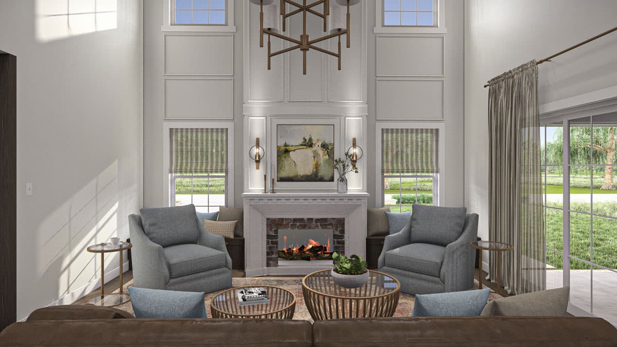 Plan 623374DJ: 2-Bed Colonial Style Home Plan with Two Story Great Room and Loft - 1695 Sq Ft - Image #10 - Colonial, Traditional