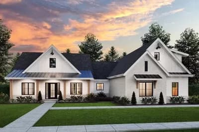 3-Bed Transitional-Style Modern Farmhouse with Home Office and Bonus Room - 2215 Sq Ft