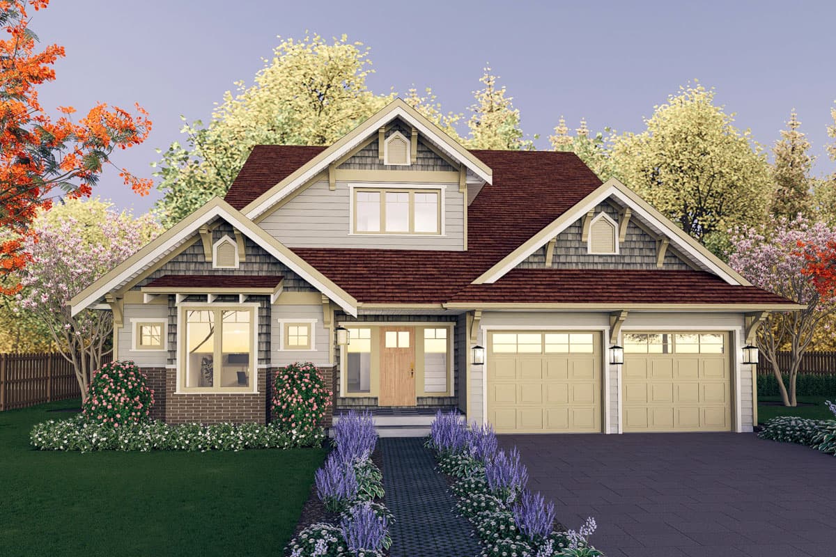 Plan 147011RML: Two-Story Traditional Craftsman with Den and Outdoor Rear - 2559 Sq Ft - Image #7 - Craftsman, Rustic, Traditional
