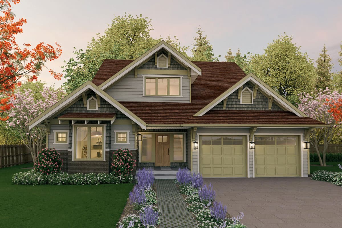 Plan 147011RML: Two-Story Traditional Craftsman with Den and Outdoor Rear - 2559 Sq Ft - Image #8 - Craftsman, Rustic, Traditional