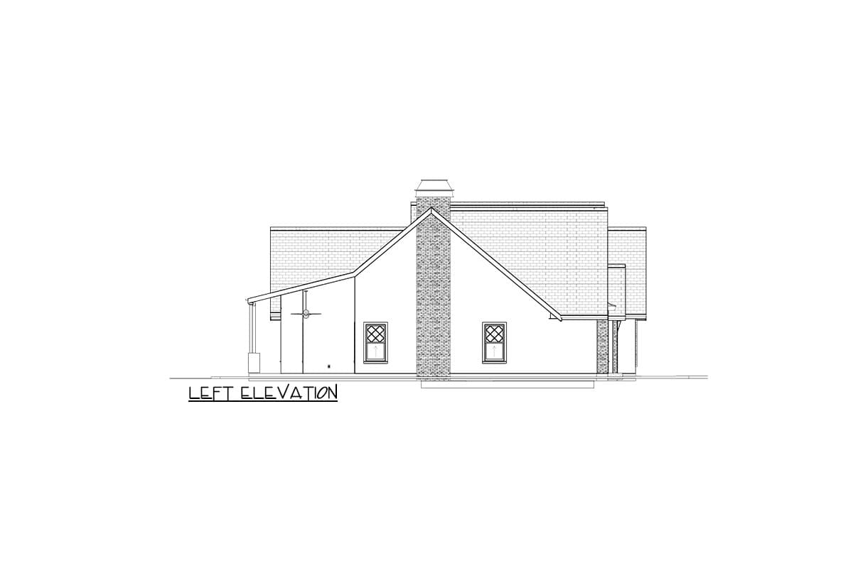 Plan 744511ABR: 3-Bed Contemporary Tudor Cottage House Plan with Detached Garage - 1614 Sq Ft - Image #9 - Cottage, European, Southern, Southern Traditional, Tudor