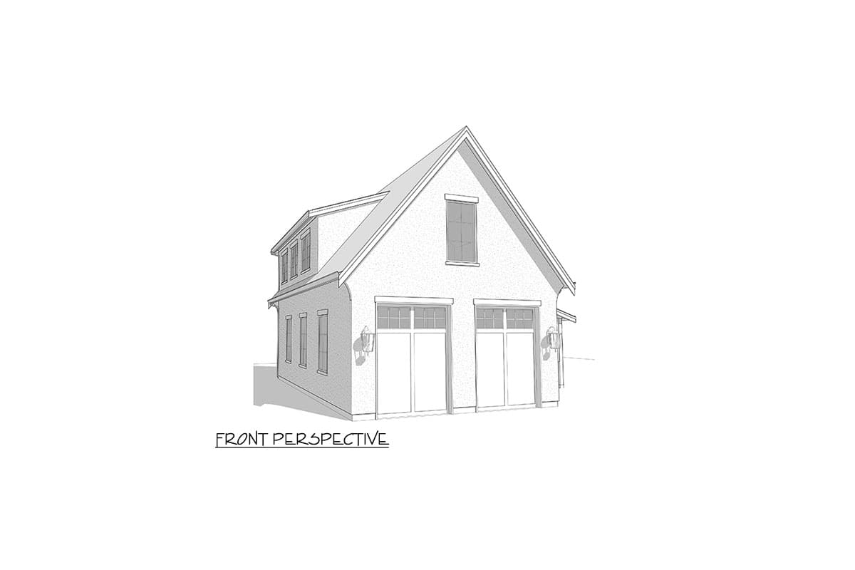 Plan 270103AF: 2-Bed European-Style Carriage House with Carport - 1139 Sq Ft - Image #6 - Carriage, French Country