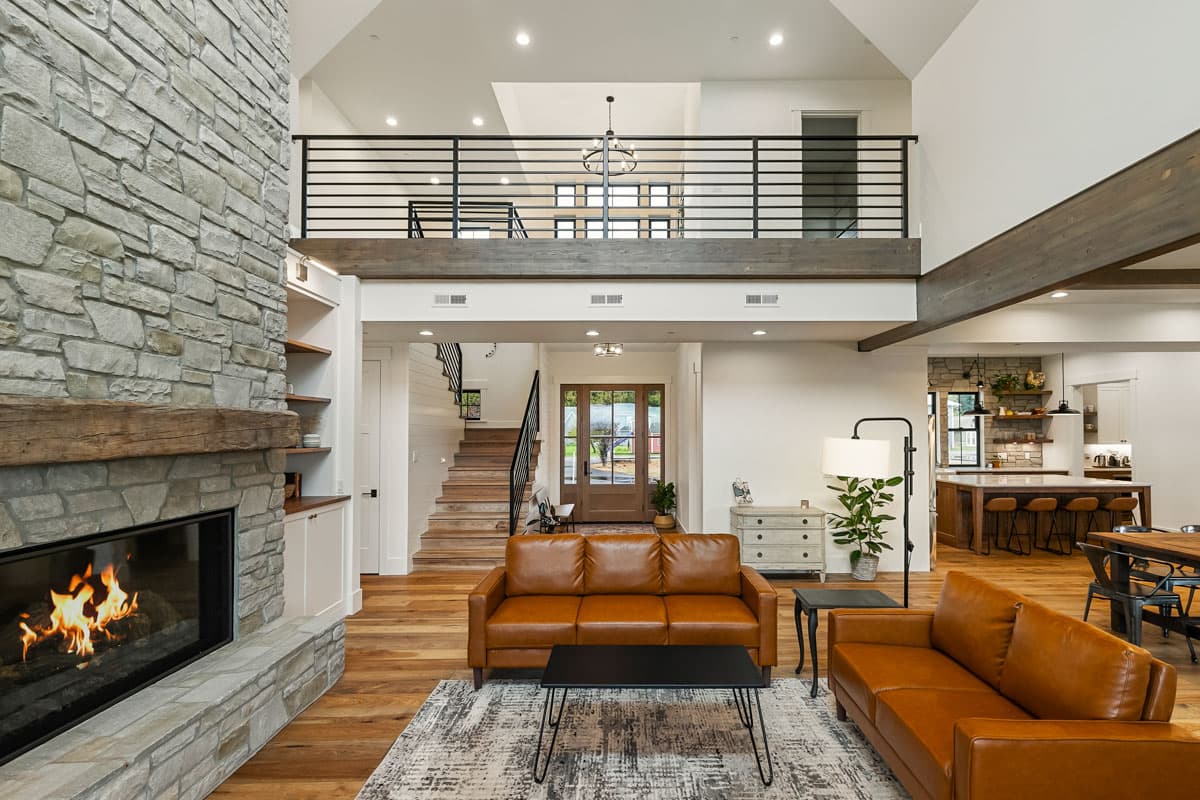 Plan 280210JWD: 4-Bed Modern Farmhouse with Two Story Great Room and Outdoor Fireplace - 4787 Sq Ft - Image #9 - Country, Farmhouse, Modern Farmhouse, Mountain