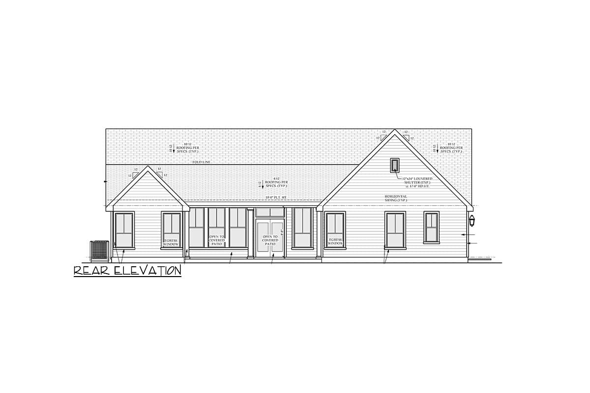 Plan 440037PWL: 3-Bed Craftsman with Mudroom and 2-Car Side Load Garage - 1935 Sq Ft - Image #4 - Craftsman, Ranch, Traditional