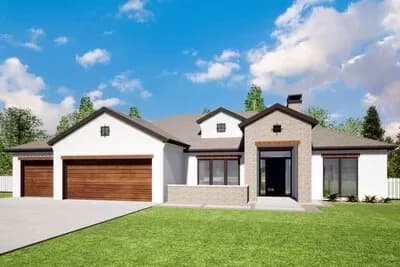3-Bed Southwest-Style Ranch with Courtyard and Home Office - 3033 Sq Ft