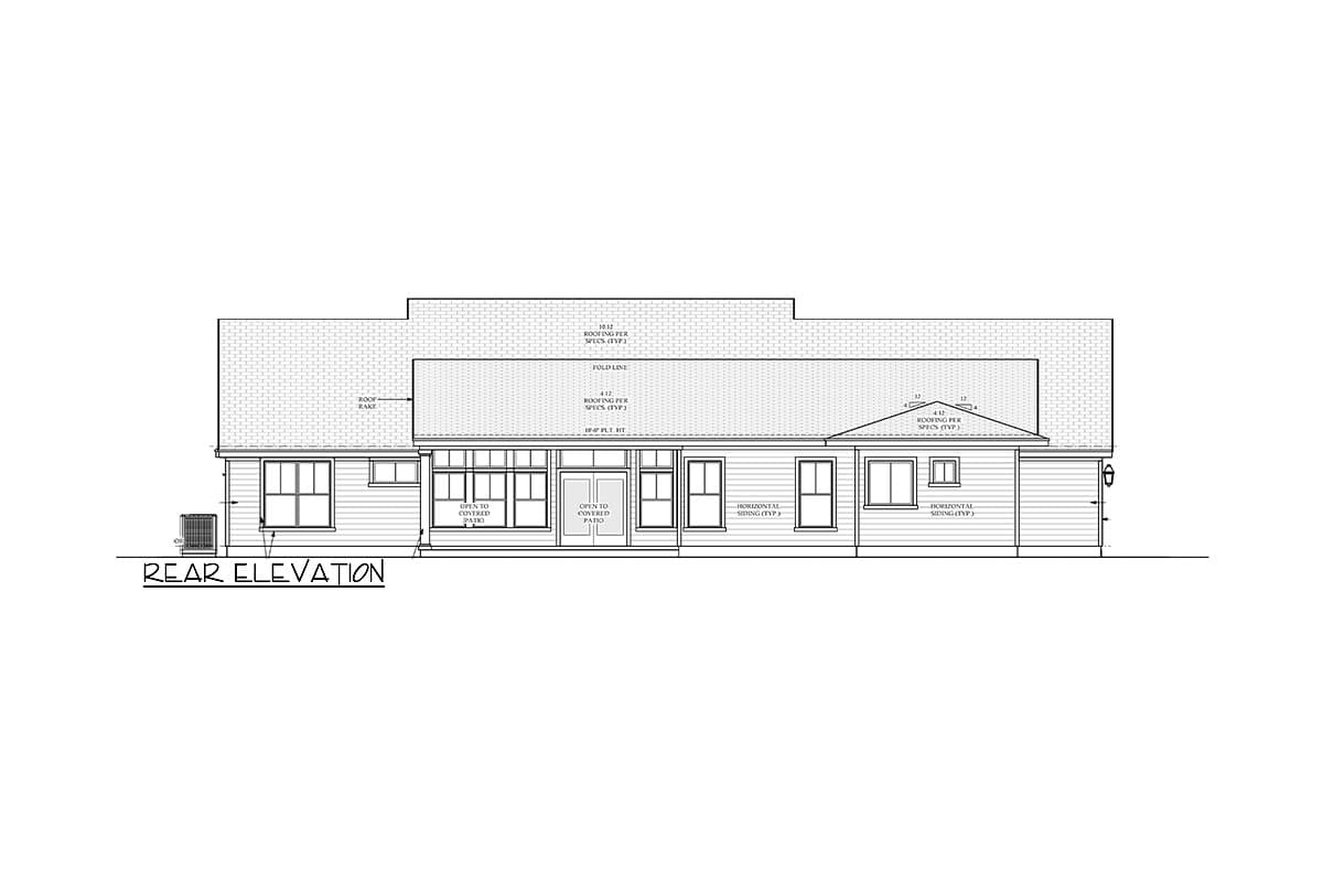 Plan 440038PWL: 3-Bed Craftsman-Style Ranch with Split Beds and 2-Car Side Load Garage - 1966 Sq Ft - Image #4 - Craftsman, Ranch, Traditional