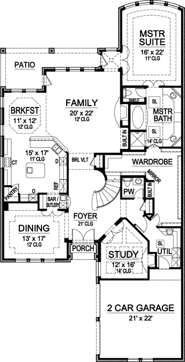 Plan 36334TX: Stately Manor Home Plan - Floor Plan - Main Level - European, French Country, Traditional, Tuscan