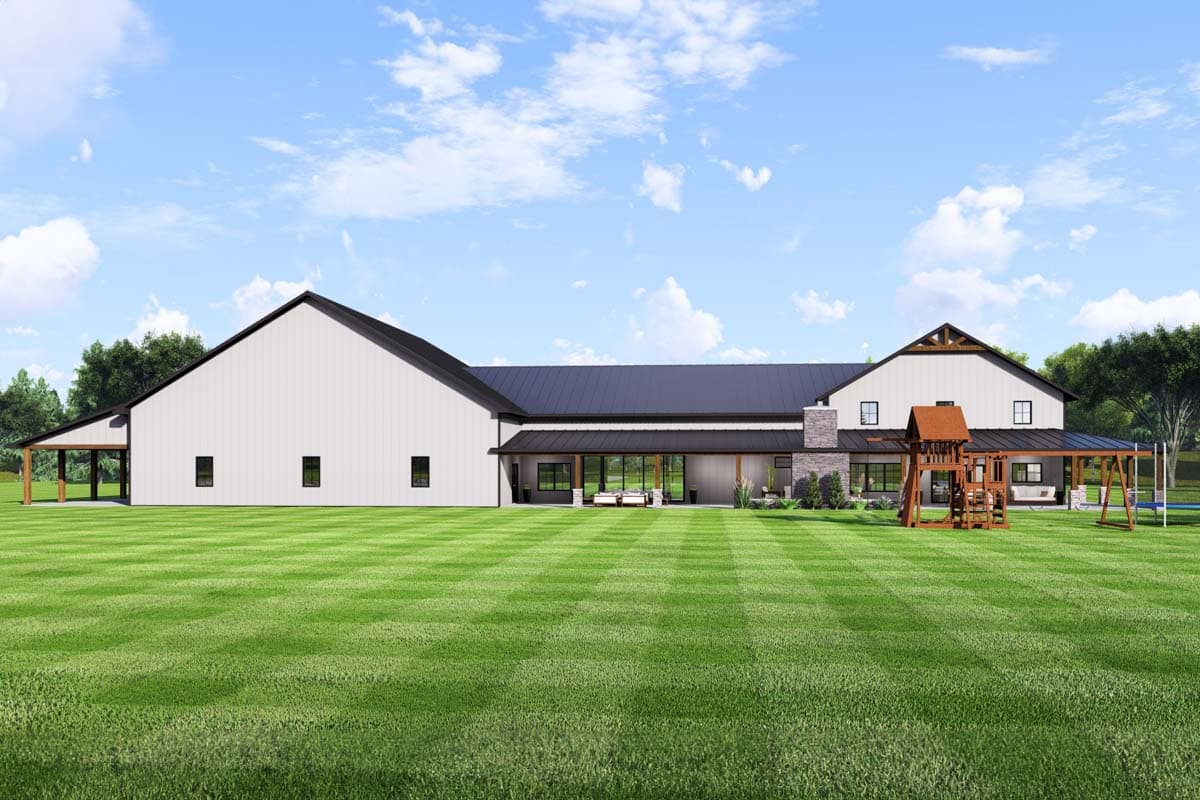Plan 135256GRA: 4-Bed Barndominium with Two-Story Great Room and Event Space - 4013 Sq Ft - Image #5 - Barndominium, Country, Craftsman