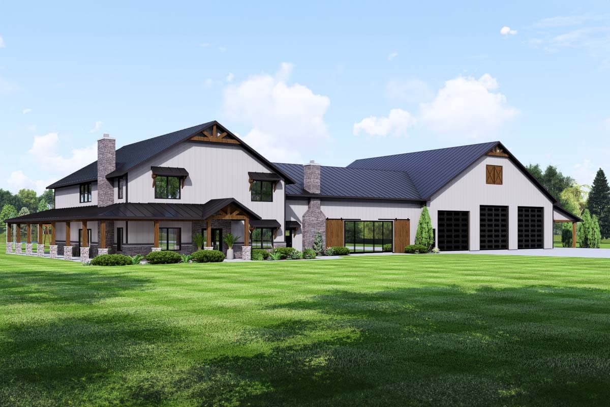 Plan 135256GRA: 4-Bed Barndominium with Two-Story Great Room and Event Space - 4013 Sq Ft - Image #6 - Barndominium, Country, Craftsman